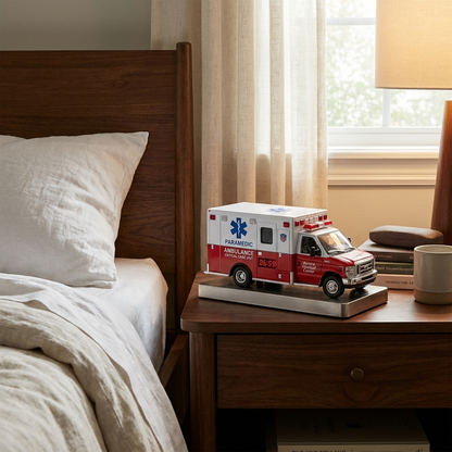 ToneOut Red White Ambulance Alarm Clock detail