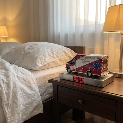 ToneOut Red White Ambulance Alarm Clock bedroom lifestyle